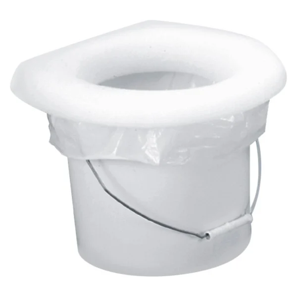 Bucket toilet setup on an ocean rowing boat