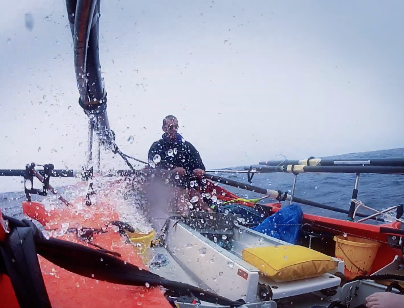 Wet and salty conditions onboard